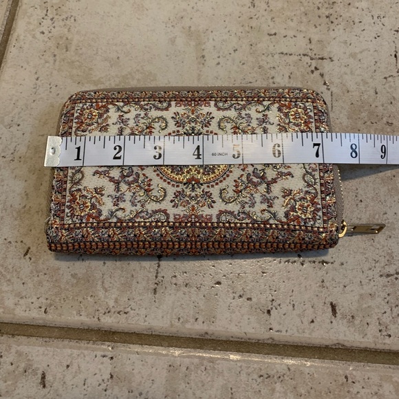 Boho Tapestry Oriental Rug Print Zip-Around Wallet - Accordion Organizer Clutch - Picture 6 of 7
